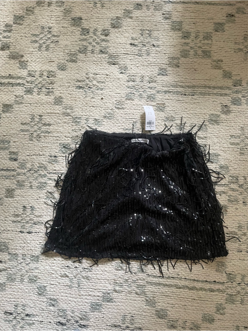 Abercrombie & Fitch Black Sequin Fringe Mini Skirt